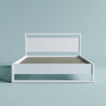 Letto matrimoniale in legno e tessuto per camera da letto – 200 x 160 x 30 cm