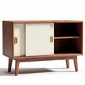 Mobile contenitore in legno con ante scorrevoli per soggiorno – 90 x 45 x 65 cm