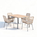 Tavolo da pranzo in legno e metallo per esterni – 200 x 100 x 75 cm